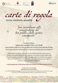 Al Museo di San Michele, l’incontro pubblico “Carte di regola. Storia, territorio, attualità”