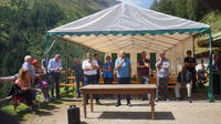 A malga Cercen il presidente Rossi e l'assessore Dallapiccola incontrano gli allevatori della Val di Sole. (comunicato stampa PAT n. 1913 del 7 agosto 2018) 